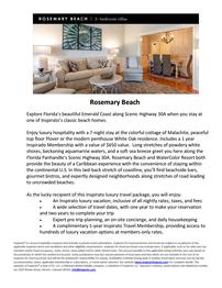 Rosemary Beach Villa and 1 year Inspirato Membership 202//262